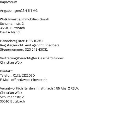 Impressum – Wölk Invest & Immobilien GmbH